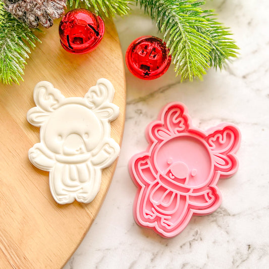 "Happy Reindeer" Cookie Cutter & Stamp