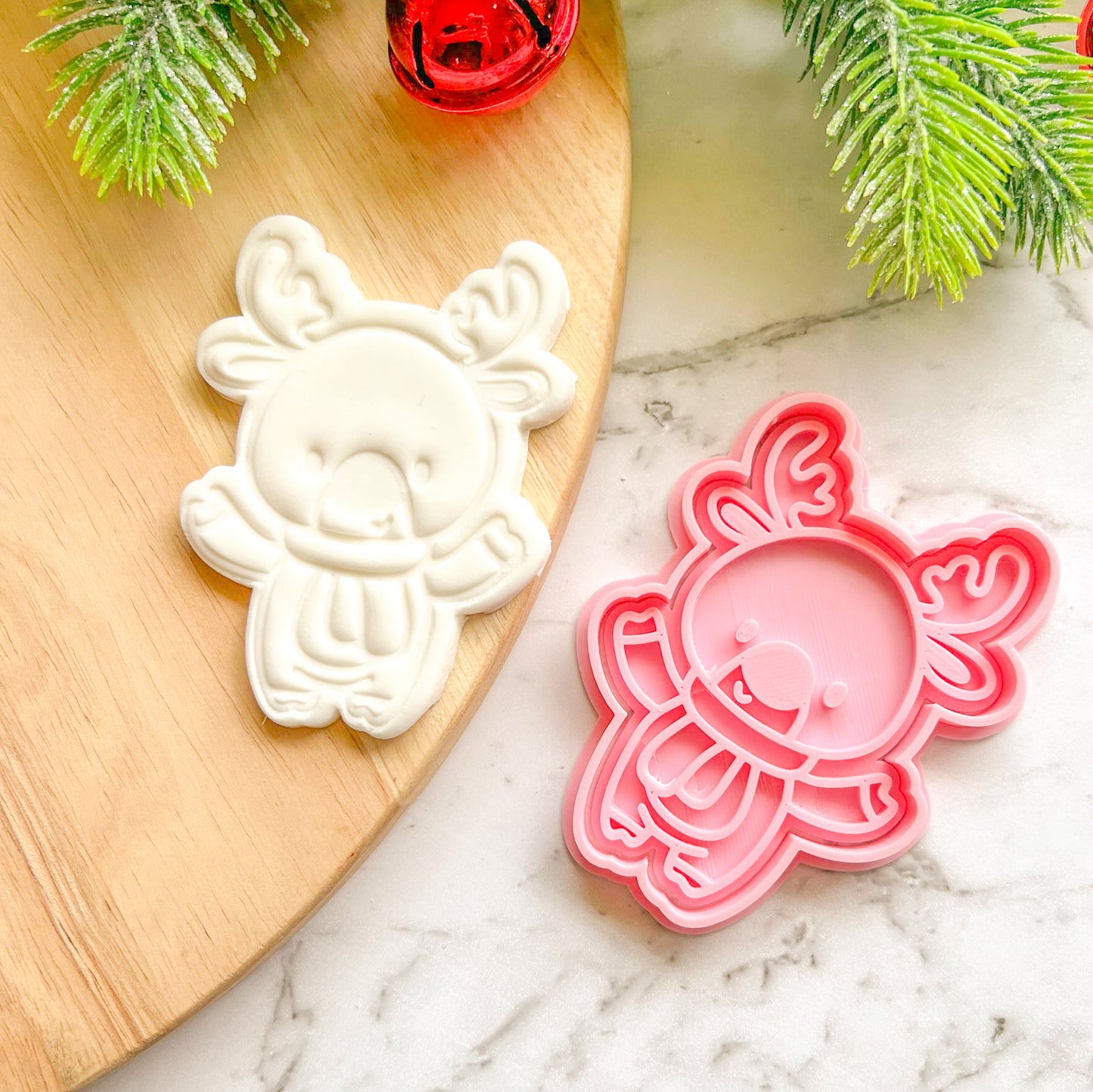 "Happy Reindeer" Cookie Cutter & Stamp