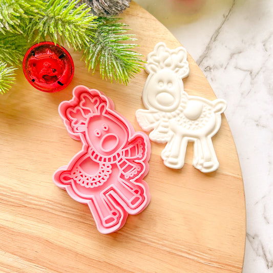 "Rudolf with scarf" Cookie Cutter & Stamp