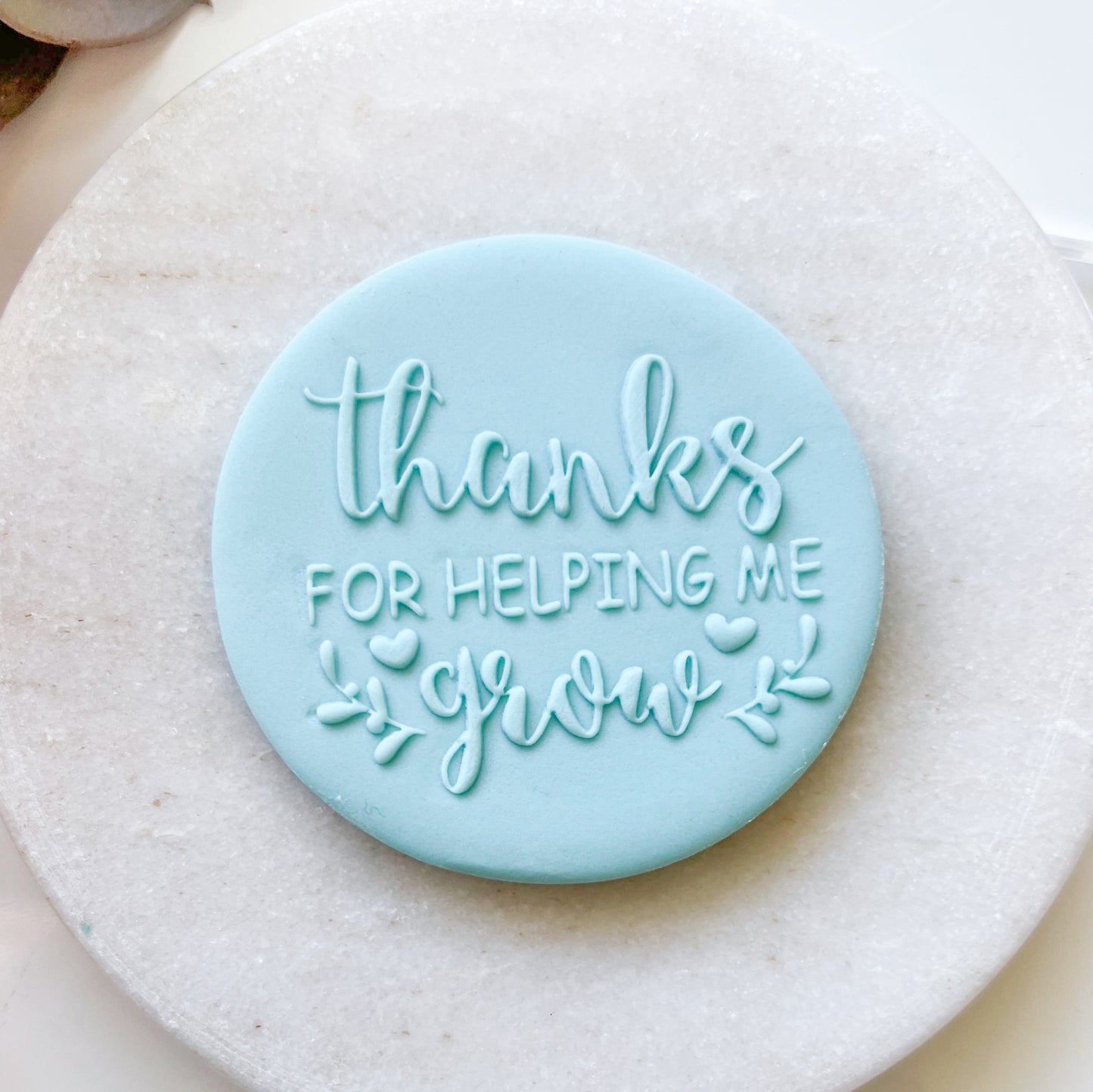 "Thanks for helping me grow" Embossing Stamp LAST ONE