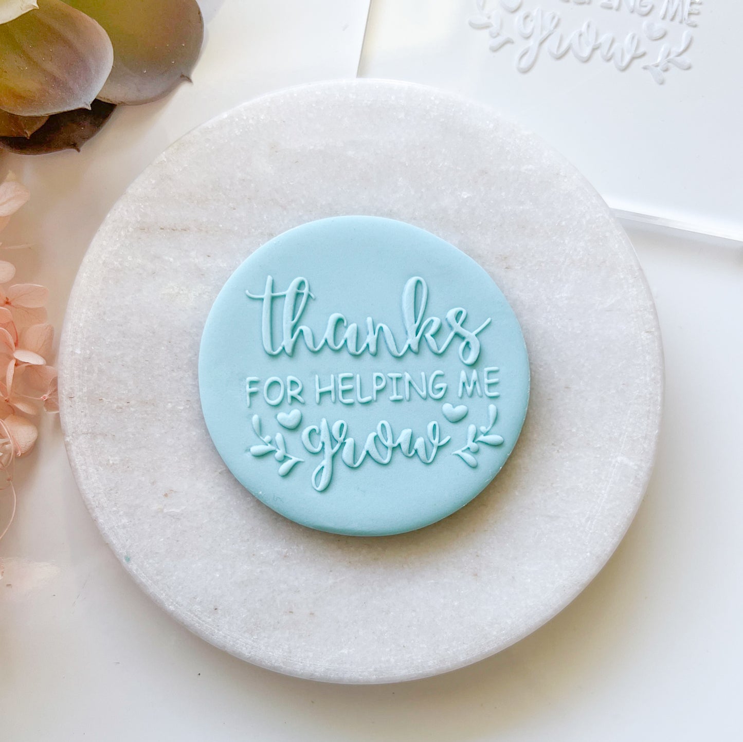 "Thanks for helping me grow" Embossing Stamp