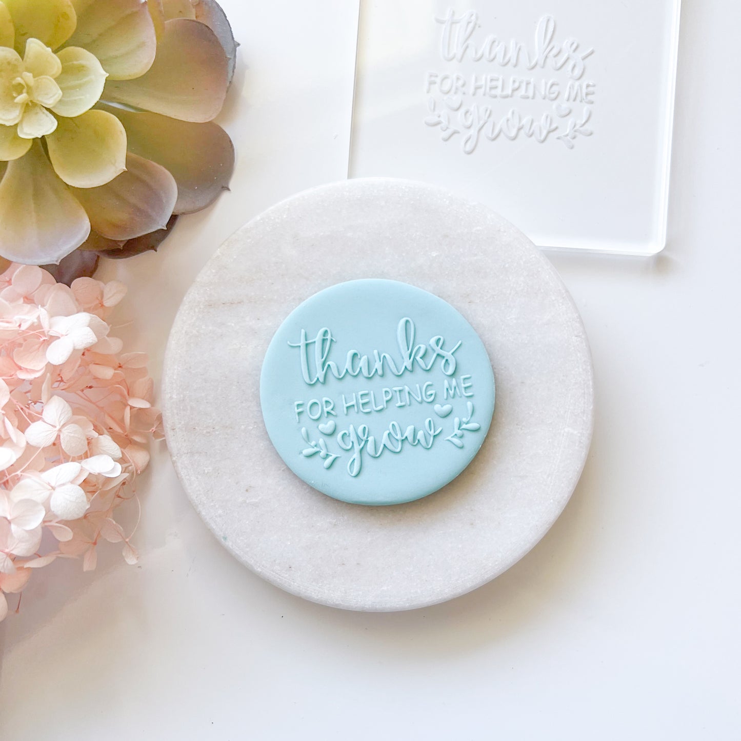 "Thanks for helping me grow" Embossing Stamp LAST ONE