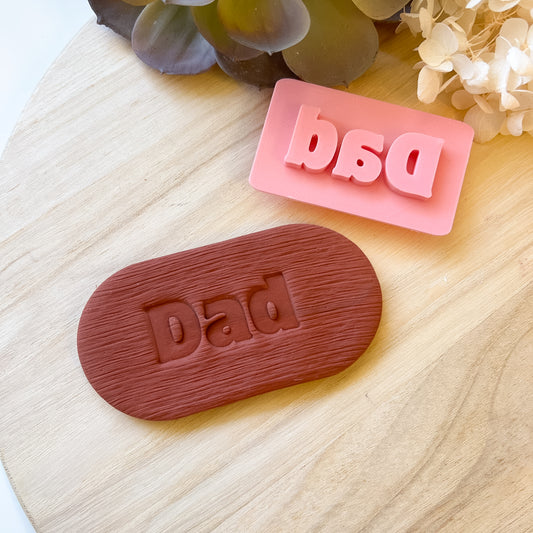 "Dad" Font #2 - Deboss Stamp