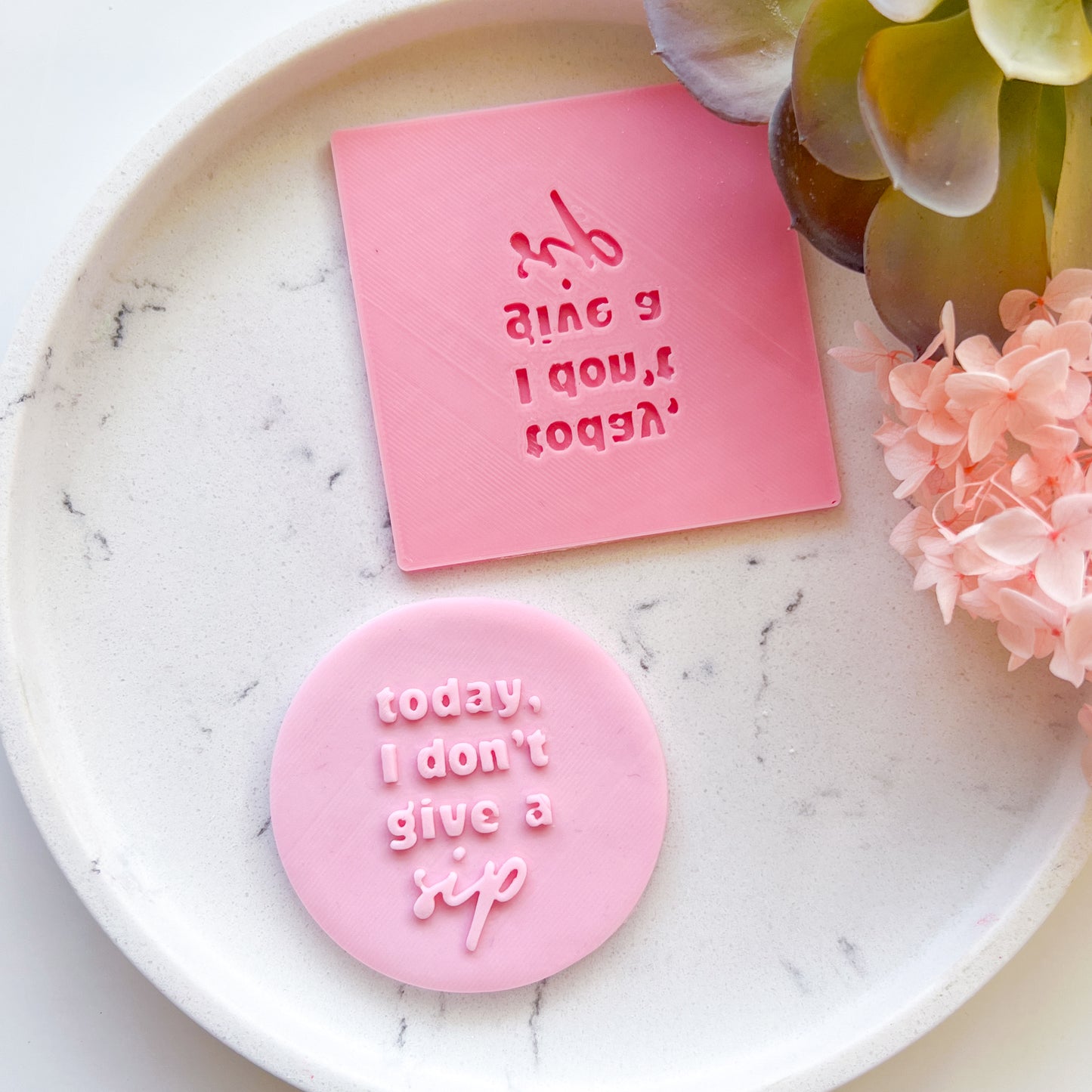 "Today I don't give a sip" - Embossing Stamp