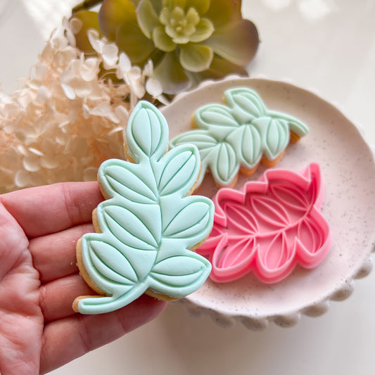 "Leaf #2" - Cookie Cutter & Stamp (4pc)