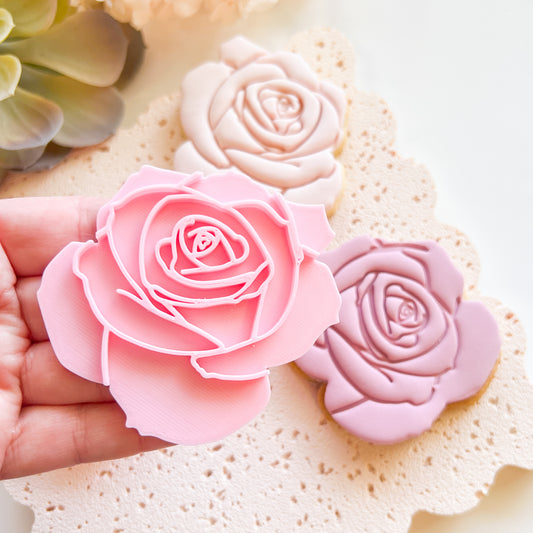 "Rose Head" - Cookie Cutter & Stamp