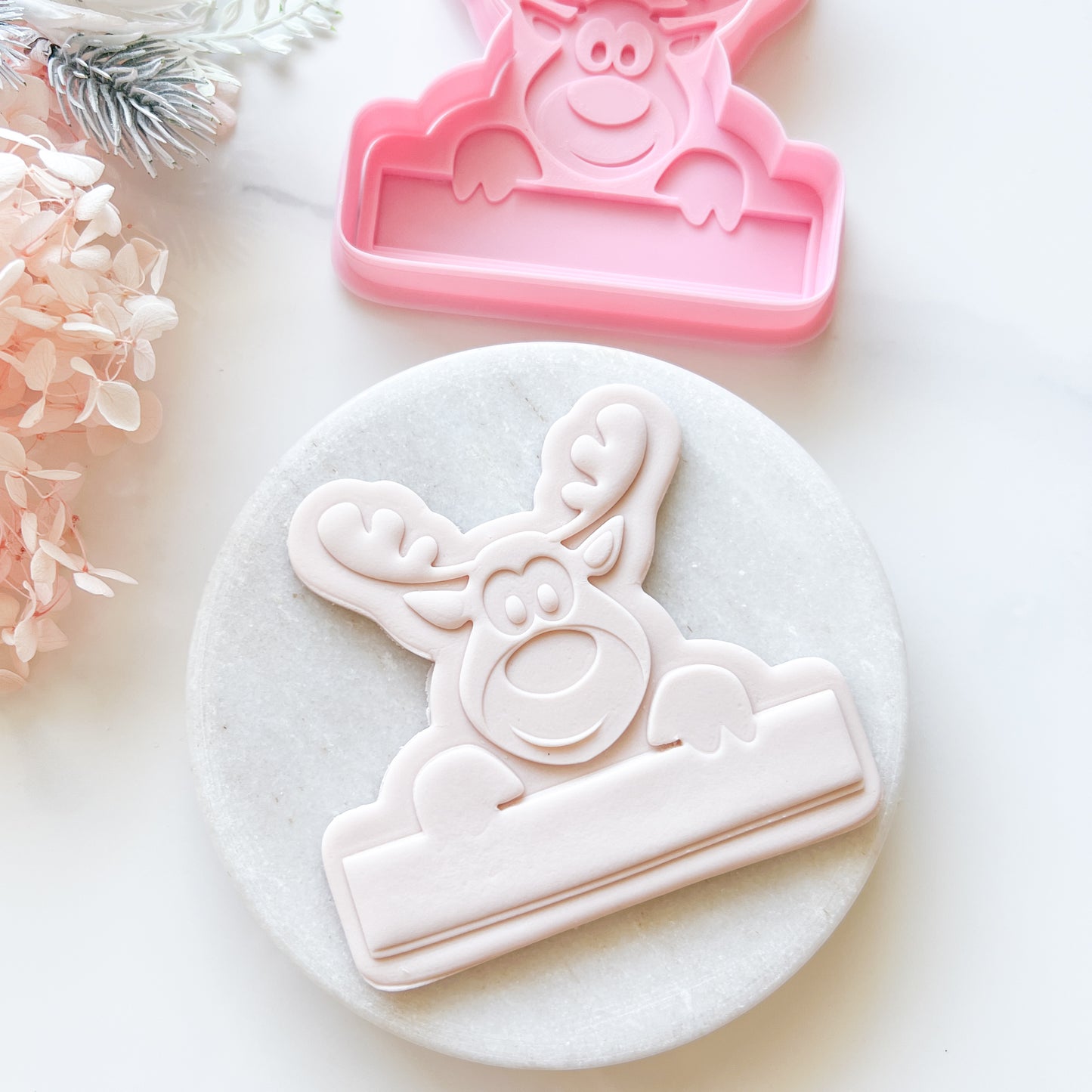 "Rudolf with Sign" - Cookie Cutter & Stamp