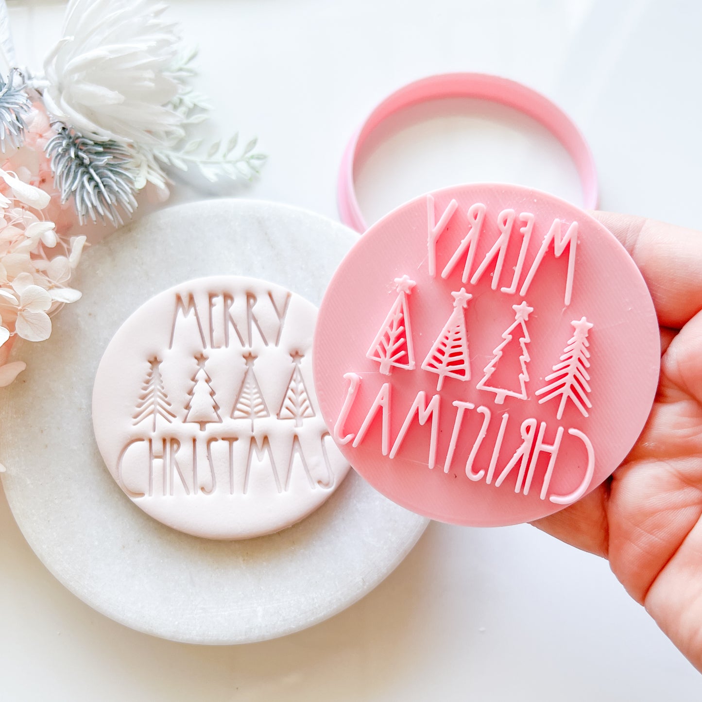 "Merry Christmas #1" Cookie Cutter & Stamp