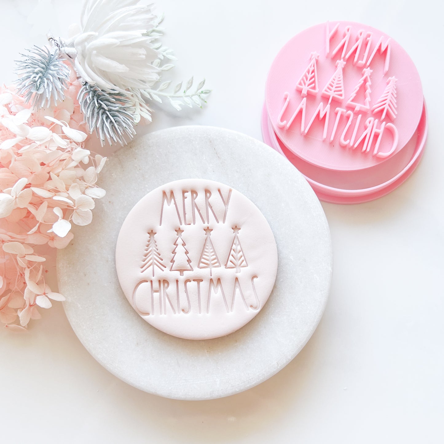 "Merry Christmas #1" Cookie Cutter & Stamp