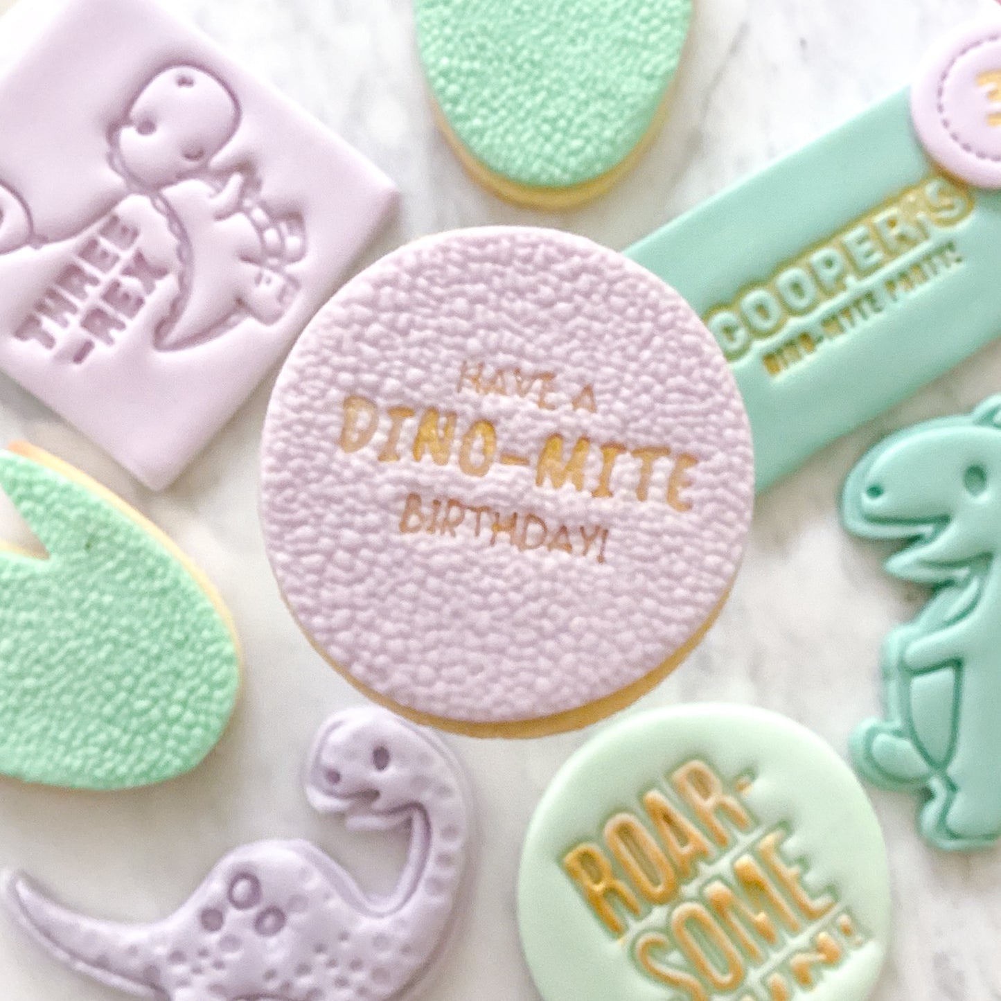 "Dino-Mite Birthday" - Fondant Stamp