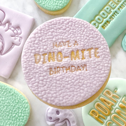 "Dino-Mite Birthday" - Fondant Stamp