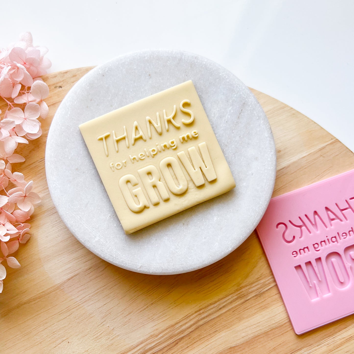 "Thanks For Helping Me Grow" - Embossing Stamp