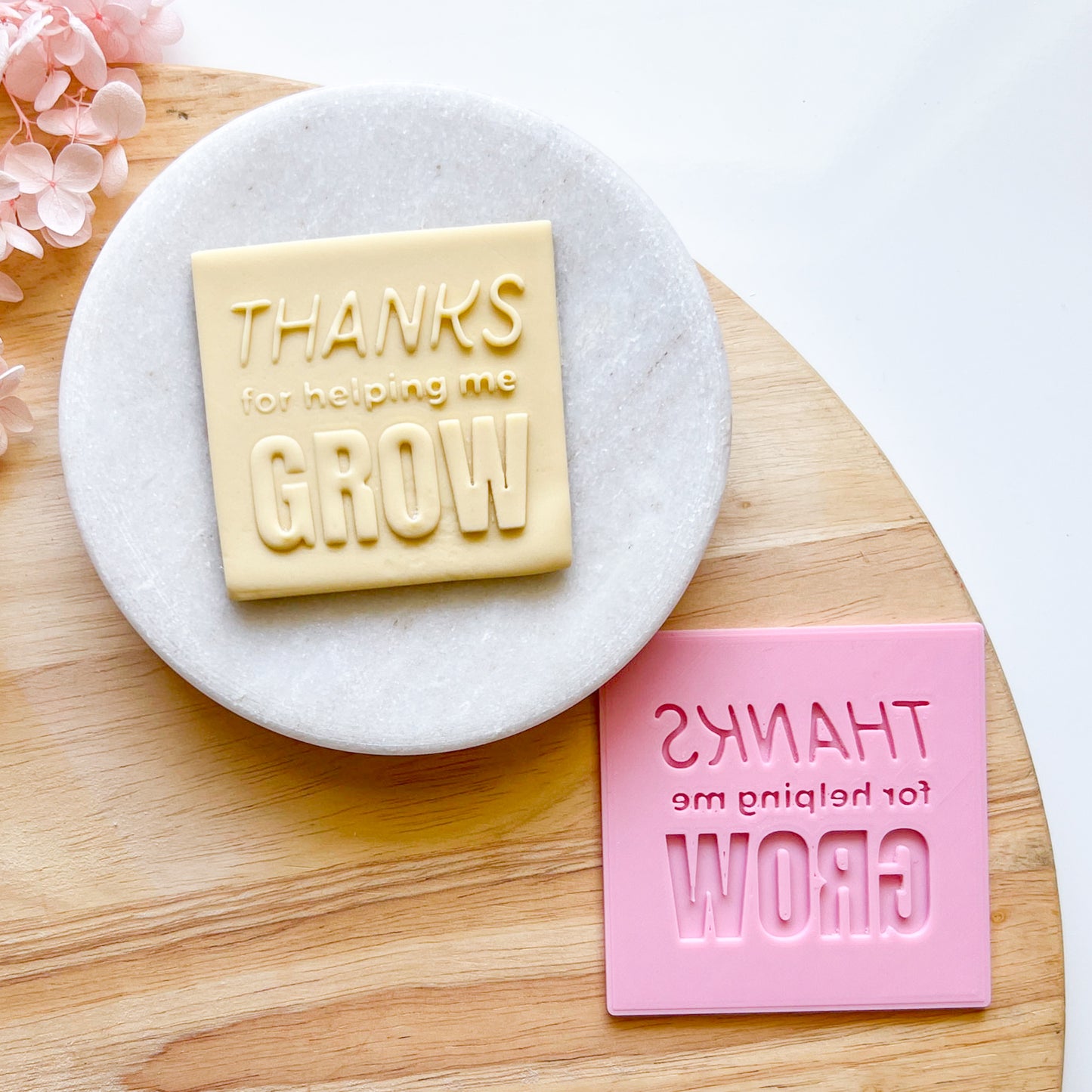 "Thanks For Helping Me Grow" - Embossing Stamp