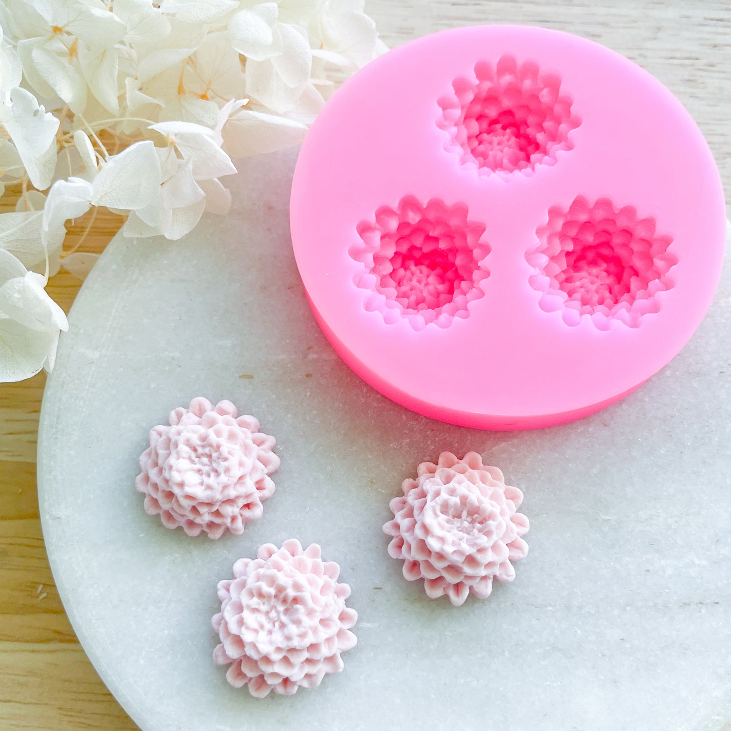 "Button Pom Flower" Silicone Mould