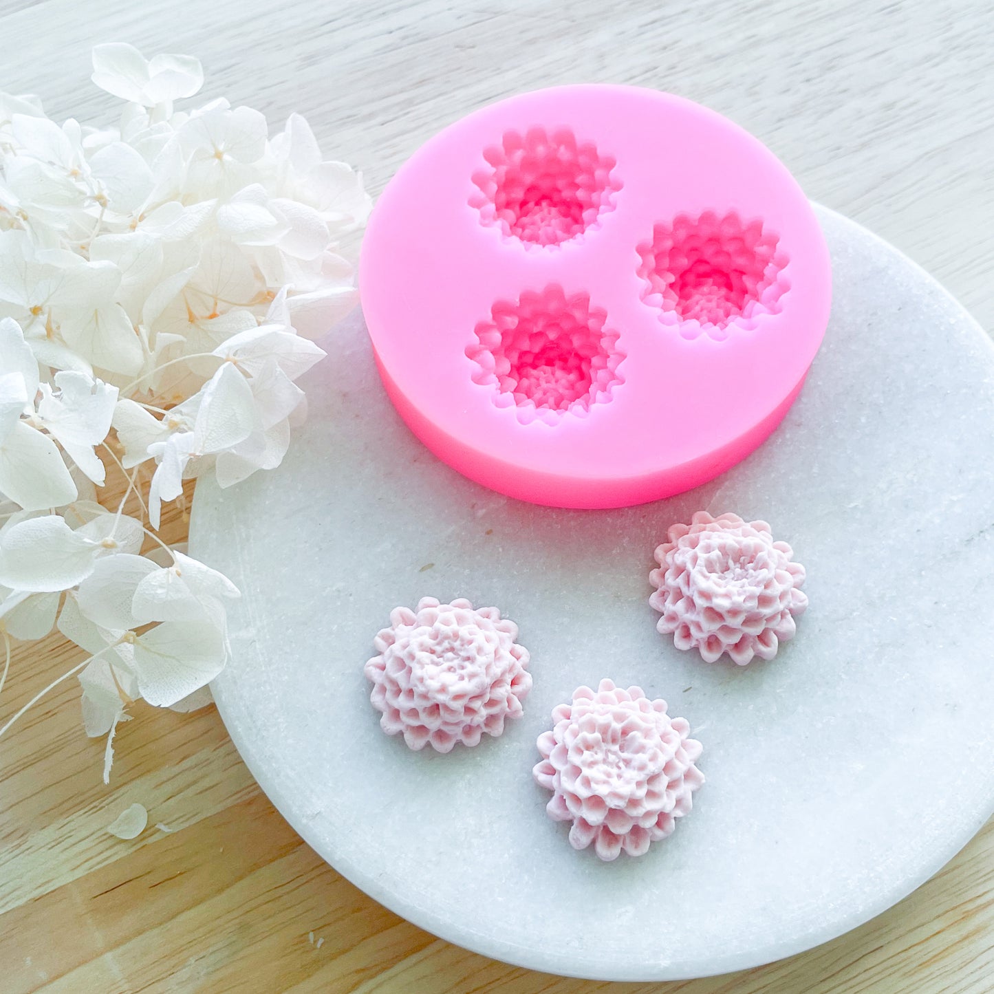 "Button Pom Flower" Silicone Mould