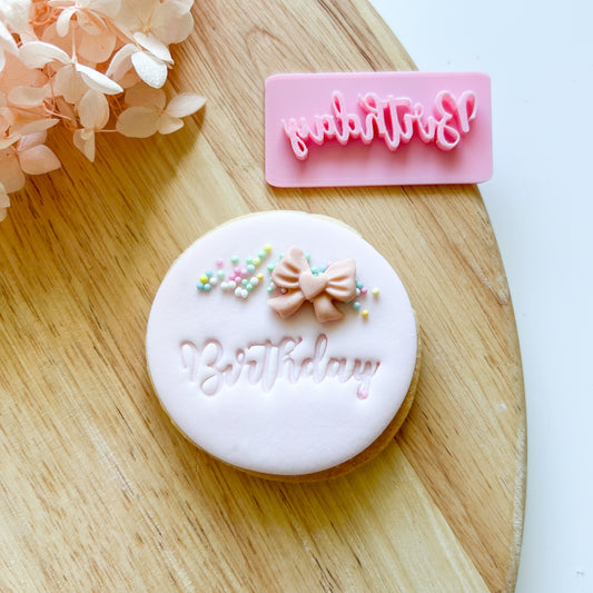 "Birthday" Font #1 - Deboss Stamp