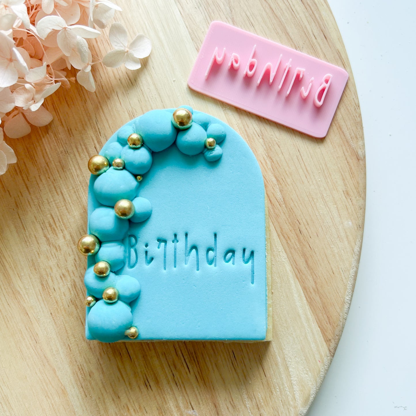 "Birthday" Font #3 - Deboss Stamp