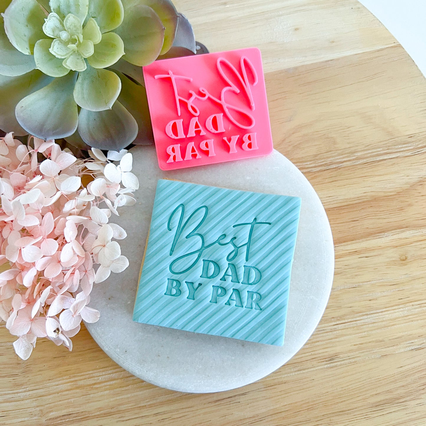 Best Dad By Par - Emboss Stamp