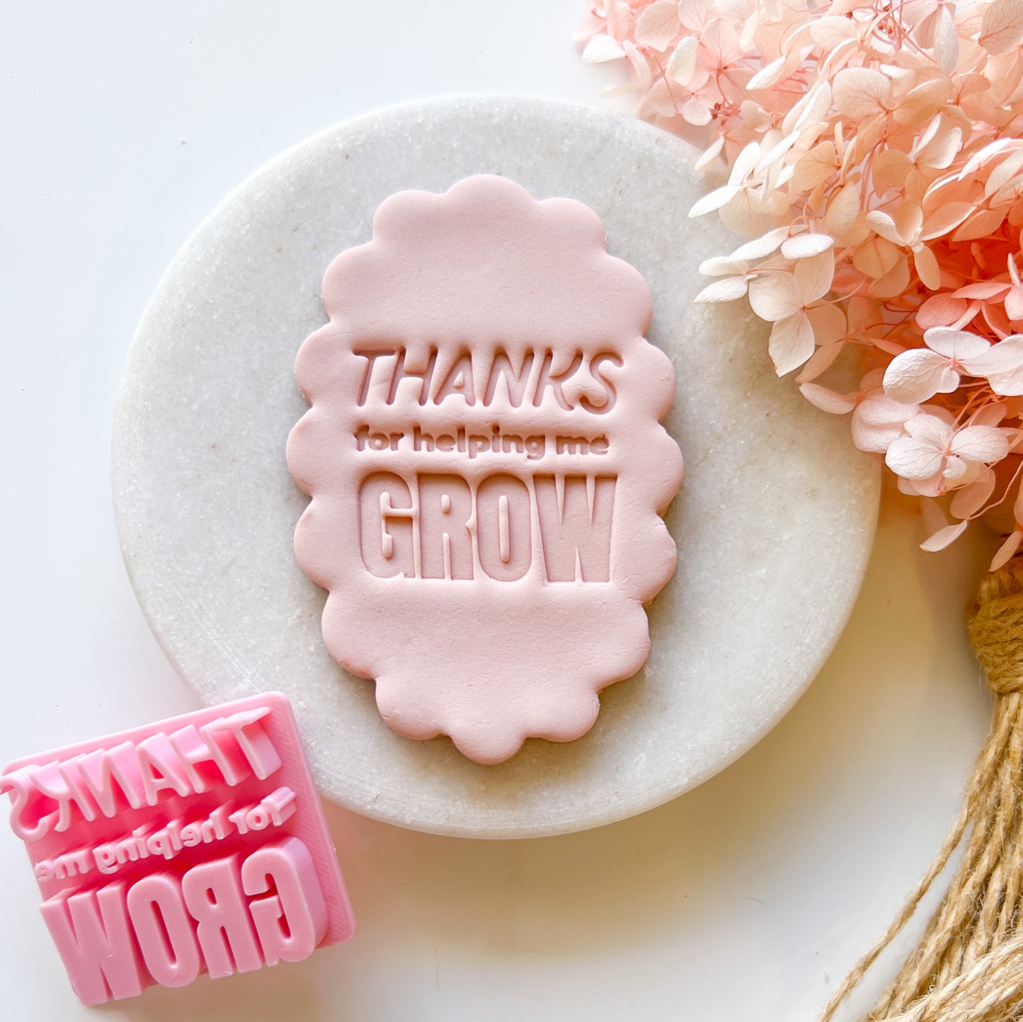 Thanks For Helping Me Grow - Deboss Stamp