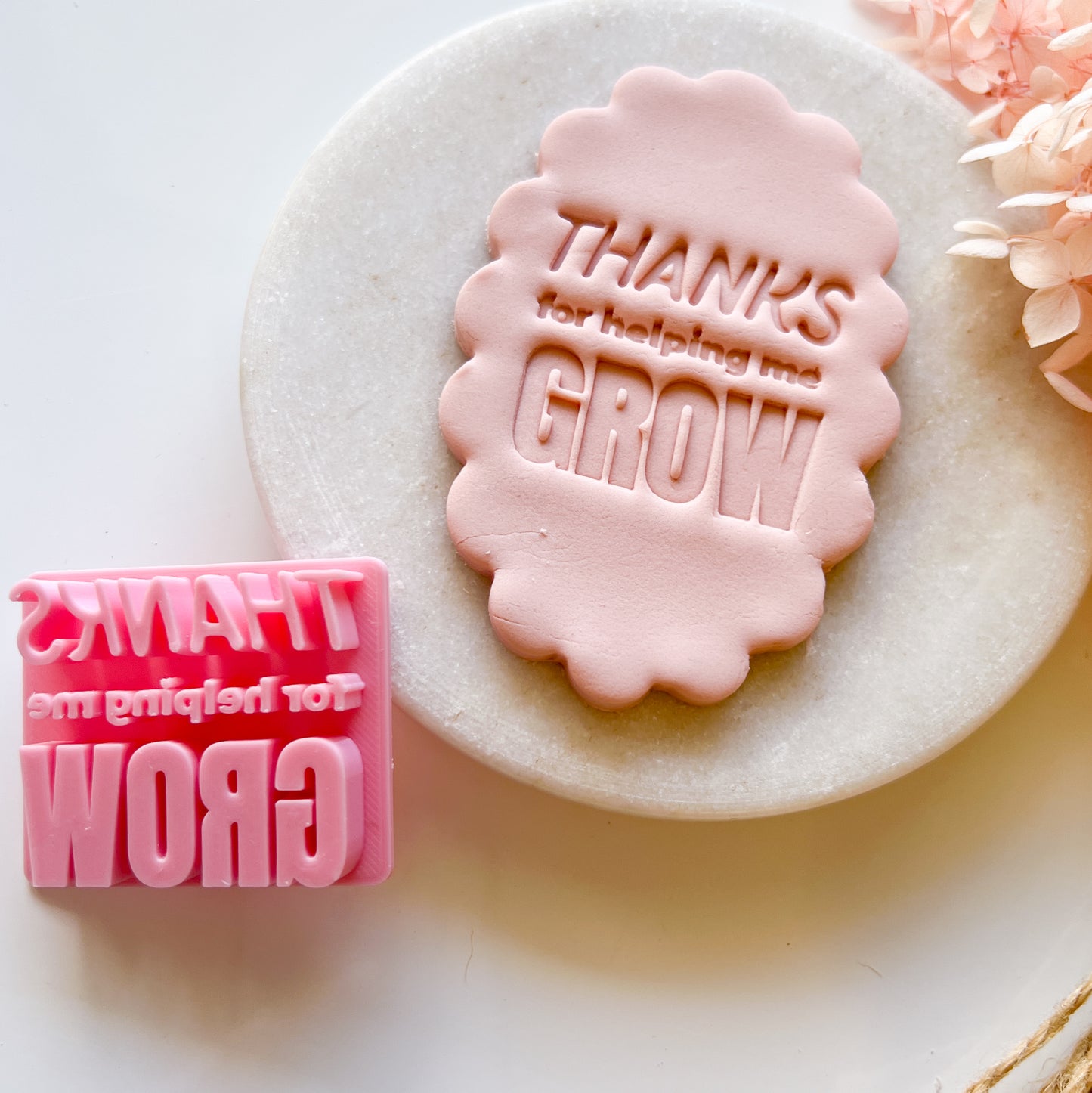 Thanks For Helping Me Grow - Deboss Stamp