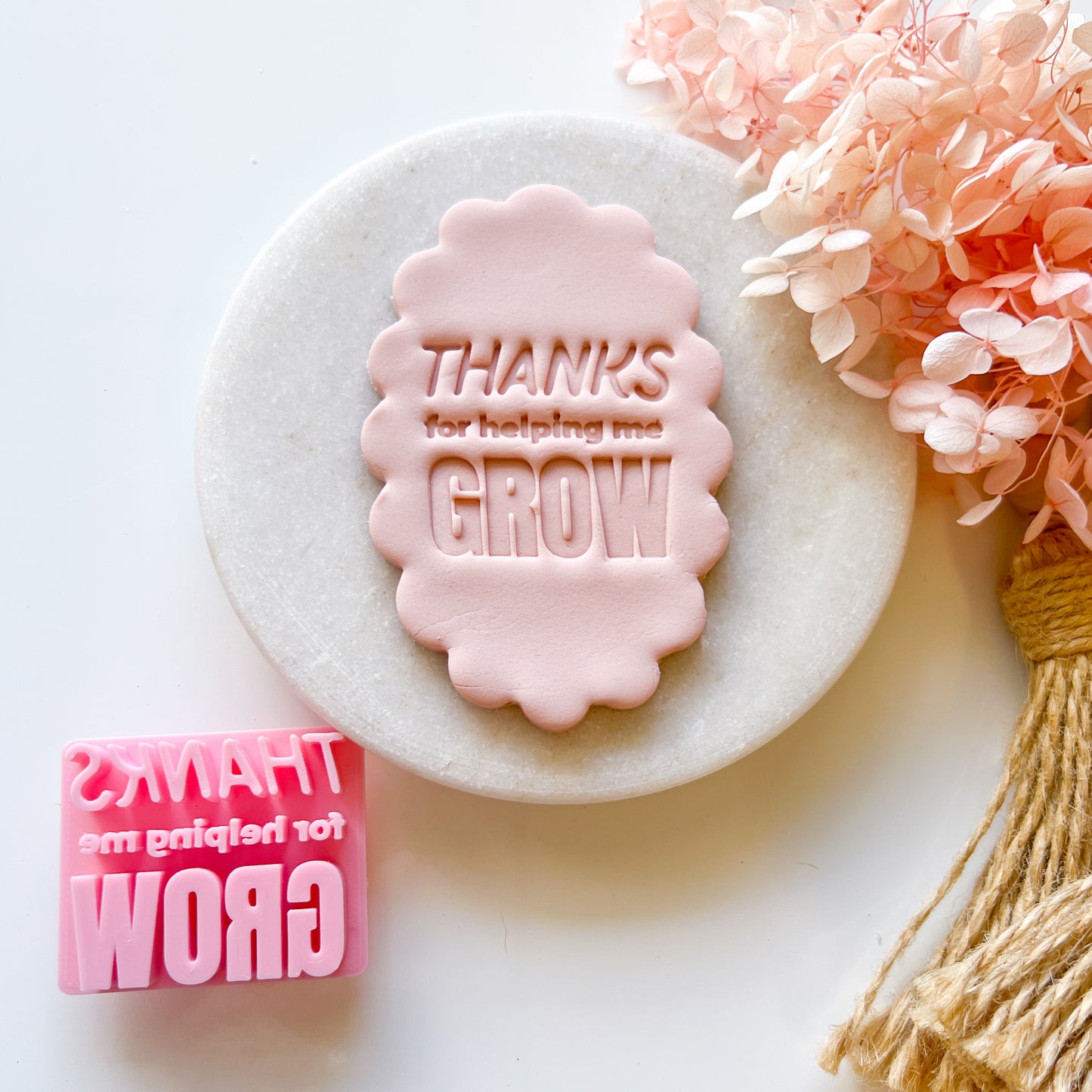 Thanks For Helping Me Grow - Deboss Stamp