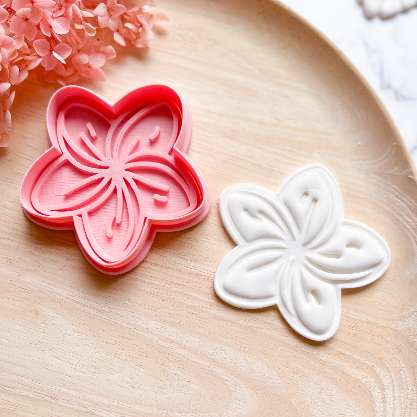 Frangipani Cookie Cutter & Stamp (Choose Size)