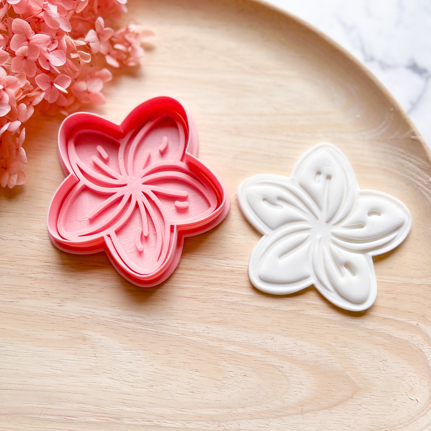 Frangipani Cookie Cutter & Stamp (Choose Size)