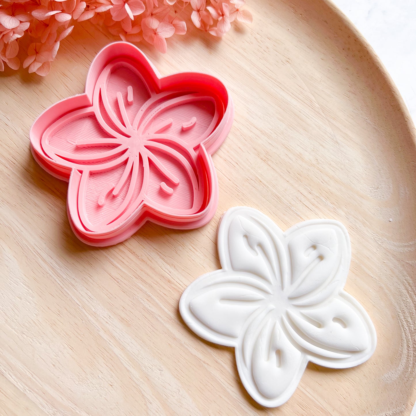 Frangipani Cookie Cutter & Stamp (Choose Size)