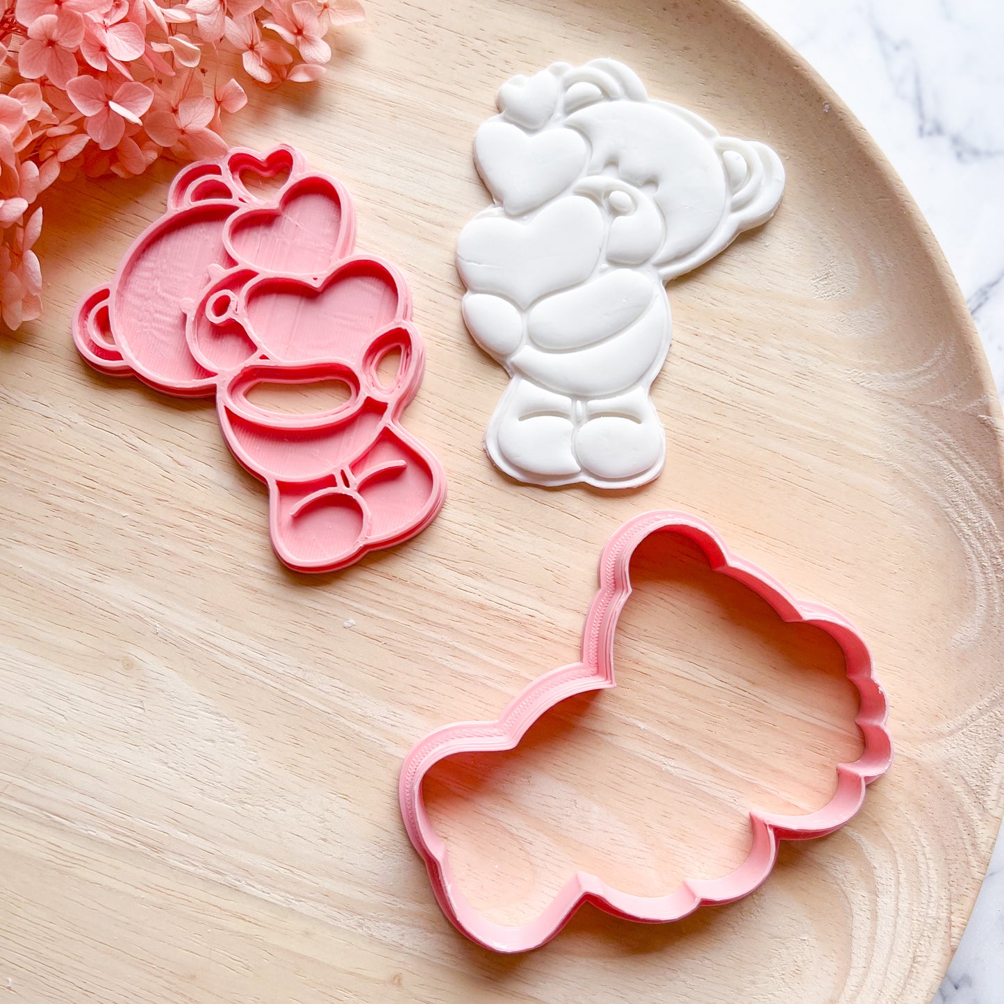 Teddy with Heart Cookie Cutter & Stamp