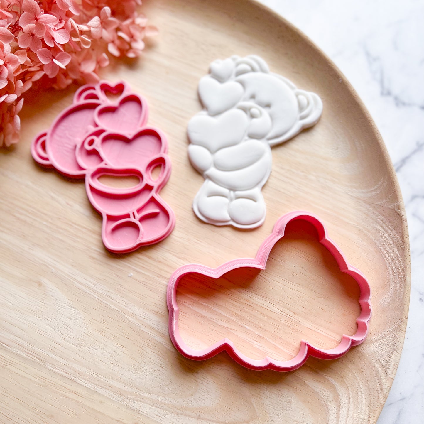 Teddy with Heart Cookie Cutter & Stamp