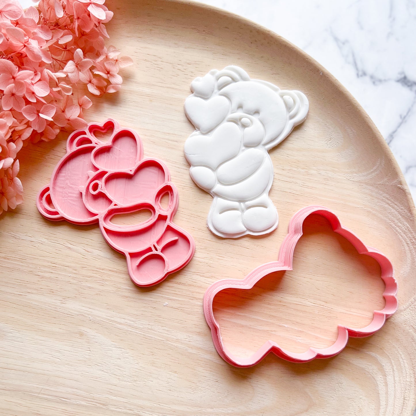 Teddy with Heart Cookie Cutter & Stamp