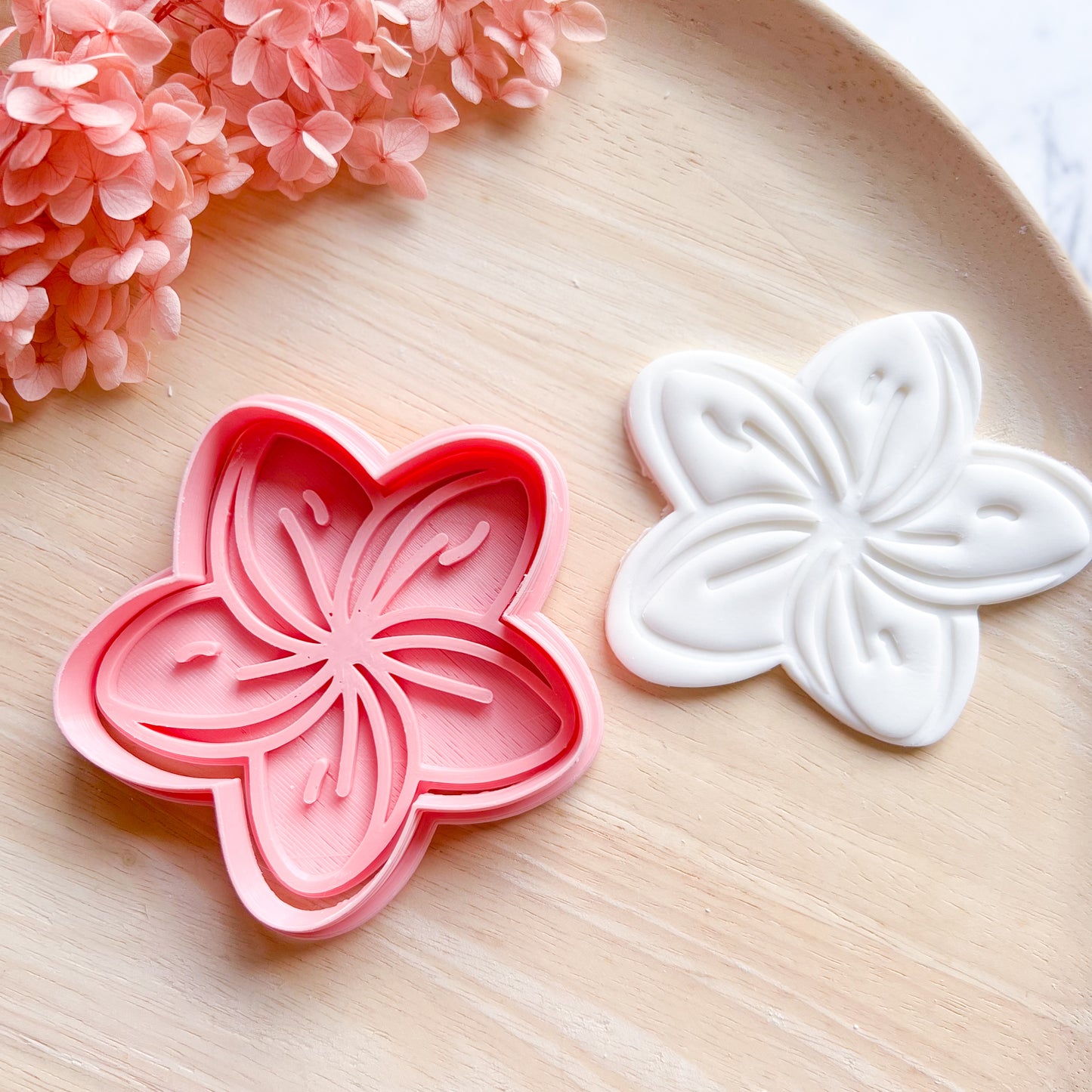 Frangipani Cookie Cutter & Stamp (Choose Size)