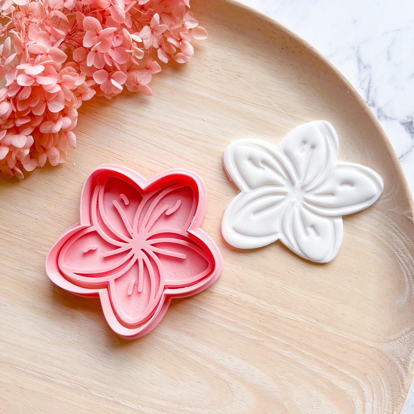 Frangipani Cookie Cutter & Stamp (Choose Size)