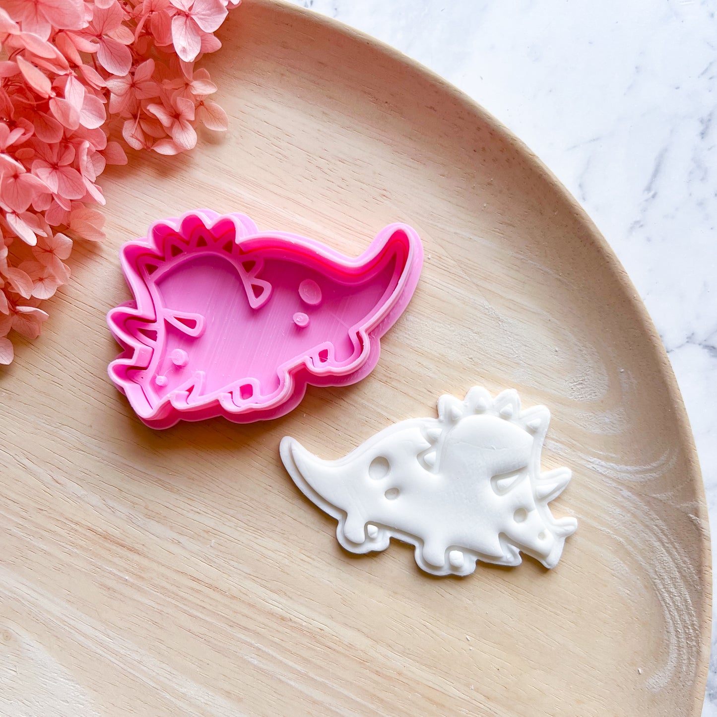 Baby Triceratops Cookie Cutter & Stamp