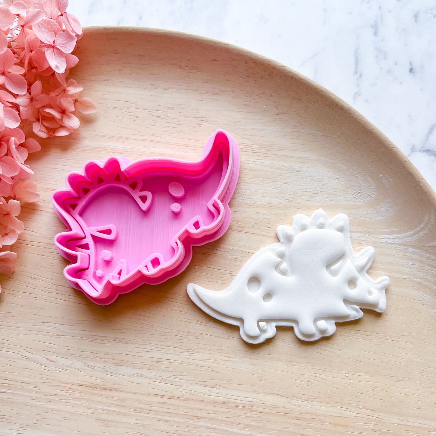 Baby Triceratops Cookie Cutter & Stamp