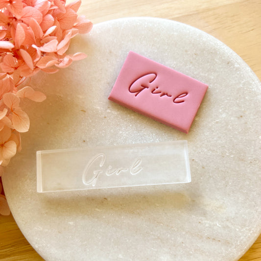 Girl - Acrylic Text Stamp